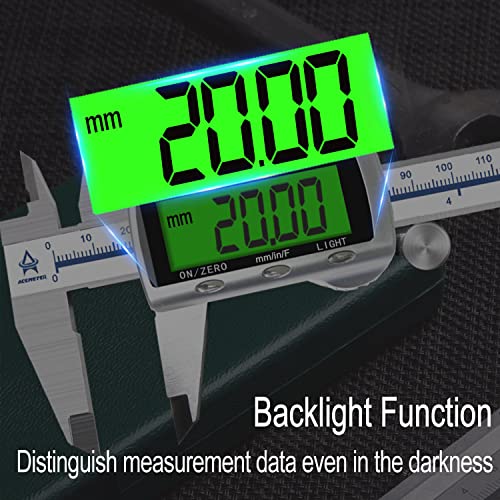 Digital Caliper Electronic Measuring Tool,Digital Vernier Caliper Inch/Millimeter/Fraction Measurement Caliper for Jewelry-Metal Metric Measure ACEMETER