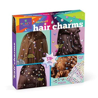 Craft-tastic - Fold and Stick Hair Puffy Charms - Craft and Accessory Kit - for Ages 5+