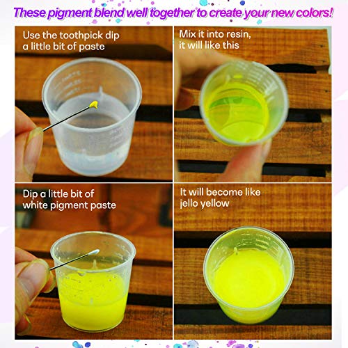 LET'S RESIN Opaque Resin Pigment,10 Colors Epoxy Resin Pigment Paste Each 0.35oz,High Pigmented Resin Coloring Paste,Resin Colorant for Epoxy Resin LET'S RESIN