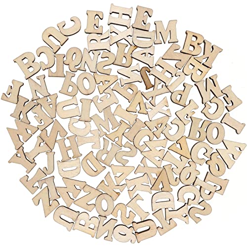 SUPVOX 100 Pcs Nativity Crafts Wood Letters Signs for Crafts Nativity Decor Unfinished Wood Letters for Painting Wood Letters Decoration Kid Craft SUPVOX