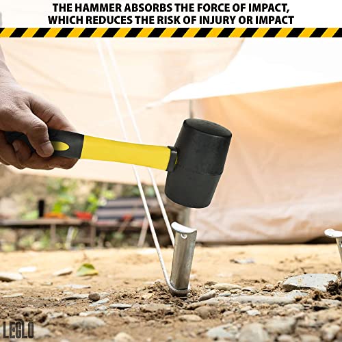 Rubber Mallet Hammer Wood Tools Woodworking - 24 Oz Camping Hammer Handle Soft Blow Mallet Hammer Rubber - Small Hammers For Crafts Tent Stake Hammer LEGLO
