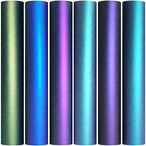 MiPremium Chameleon Heat Transfer Vinyl Iron On HTV Compatible with Cricut Air & Expression Silhouette Cameo & Other Cutters. Assorted Gradient MiPremium
