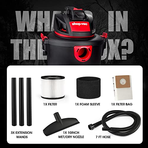 Shop-Vac 5 Gallon 3.5 Peak HP Wet/Dry Vacuum, Portable Heavy-Duty Shop Vacuum 3 in 1 Function with Attachments for House, Garage & Workshop, Shop-Vac
