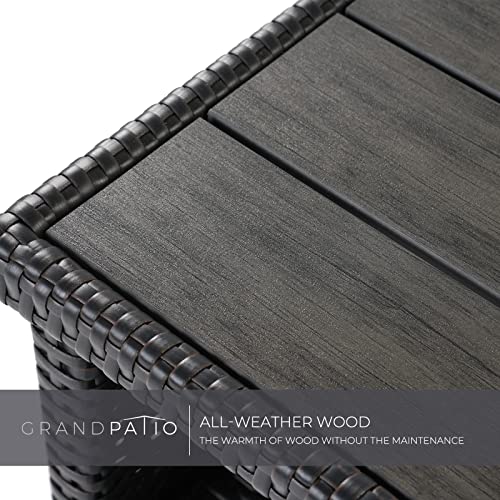 Grand Patio Dylan Wicker Storage Cabinet - Versatile Indoor & Outdoor Waterproof Bar Table with Doors and Shelves Grand patio