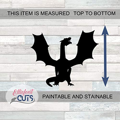 Dragon Wooden Cutouts for crafts, Laser Cut Wood Shapes 5mm thick Baltic Birch Wood, Multiple Sizes Available Elliefont Styles