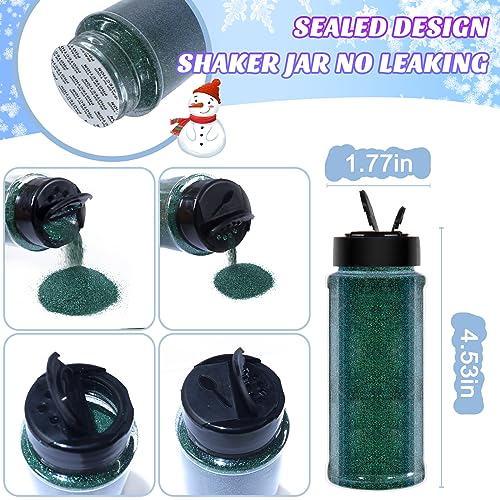 Ceya Ultra Fine Glitter Powder,3.5oz/ 100g Emerald Green Craft Glitter Powder Mixed Fine Iridescent Nail Sequins Flakes for Epoxy Resin, DIY Crafts ceya