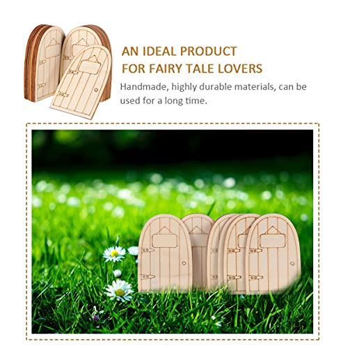 Happyyami 20pcs Fairy House Door Unfinished Wood Slices Garden Fairy Door miniture House Furniture Miniature elf Door Fairy Ornament DIY Craft Happyyami