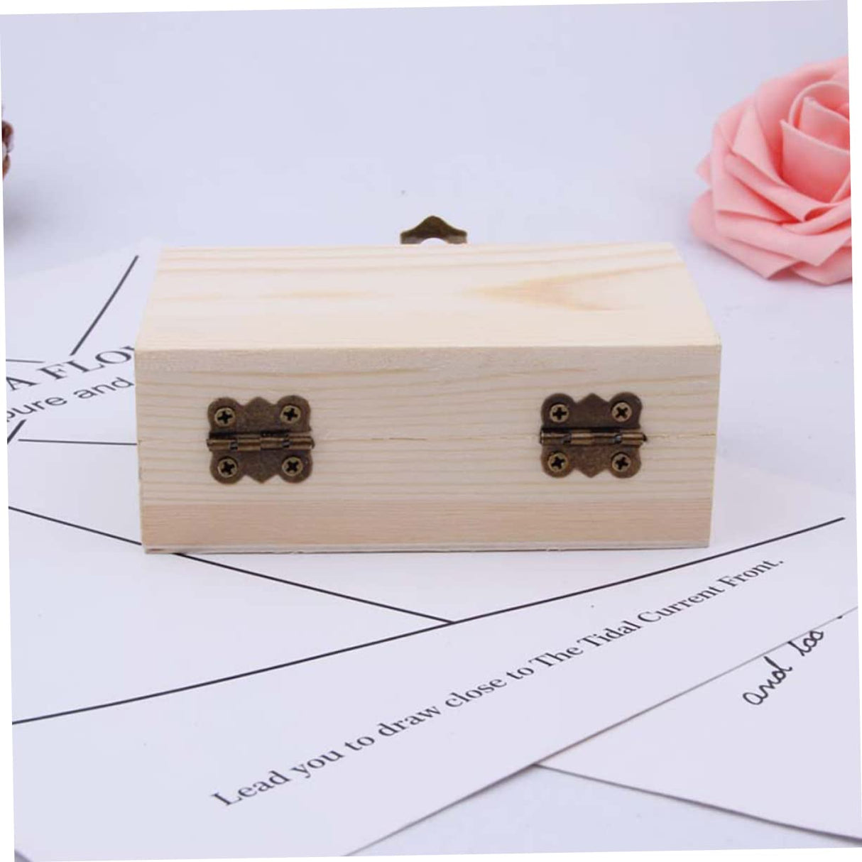 DECHOUS 3pcs Box Wooden Box Unfinished Wood Crates Retro Jewelry Case Book Shelf Decor Strawberry Decor Craft Storage Desk Topper Tabletop Decor DECHOUS