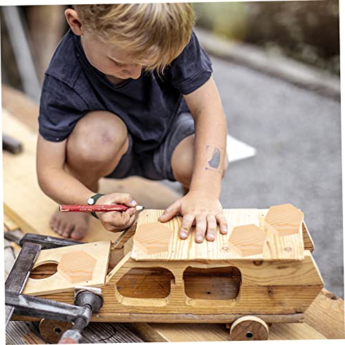 TEHAUX 4pcs Hexagonal Pine Chips Unfinished Coasters Nativity Craft Blank Coasters for Crafts Unfinished Hexagon Wood Shapes Board 1/8 Inch Thick TEHAUX