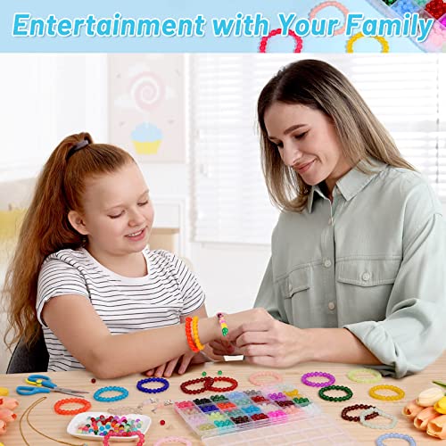 700 Piecess Glass Beads for Jewelry Making, 28 Colors 8mm Crystal Beads Bracelet Making Kit for Bracelet Jewelry Making and DIY Crafts shynek