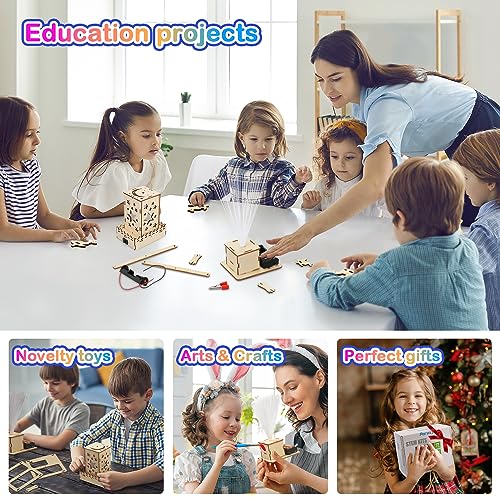 4 in 1 STEM Kits, STEM Projects for Kids Ages 8-12, 3D Wooden Puzzles, DIY Educational Science Model Kits, Crafts Building Toys, Christmas Birthday Poraxy