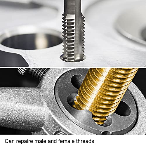 uxcell M6 x 0.75mm Metric Tap and Die Set, Machine Thread Screw Tap with Round Threading Die, Tap & Die Kit for Nut Screw Bolt Thread Repair uxcell