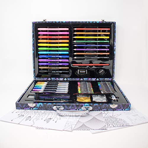 Art 101 Doodle and Draw 60 Piece Art Set in a Colorful Carrying Case, Multi Art 101 USA