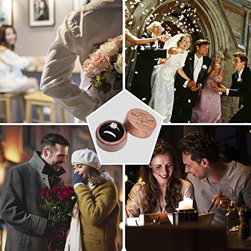 Personalized Ring Box for Wedding Ceremony Engagement Valentine's Day Birthday Customized Ring Bearer Box Walnut Wooden Ring Box Engrave Your Text Roycraft