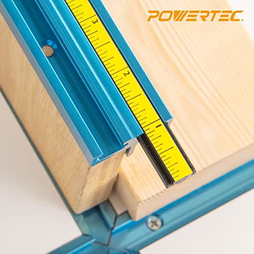 POWERTEC 4' Measuring Tape with Adhesive Backing & Insert w/Scale Kit, Table Saw Accessories, Left to Right Imperial Tape Measure for T Track, Table POWERTEC