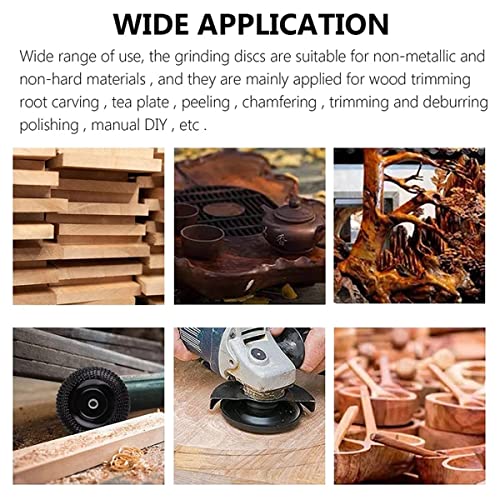 3pcs Wood Carving Disc 4 Inch Wood Shaping Wheel Titanium Steel Wood Grinding Shaping Disk Grinder Wheel Disc for Angle Grinders with 5/8” Arbor AZB AZB