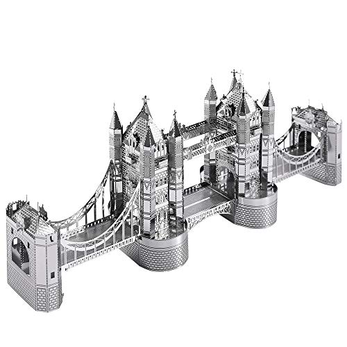 Piececool 3D Puzzles for Adults, London Tower Bridge Metal Models Kit, Famous Landmarks Architecture Building Blocks Models Kits, DIY Craft Toys Piececool