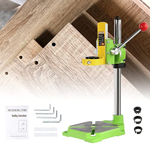 POWLAB Upgrade Floor Drill Press Stand Table with Rotary Tool, 90° Rotating Fixed Frame, Clamp for Hand Drill Benchtop Drilling Collet,Table Drill POWLAB