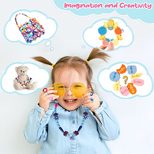BEMITON Pop Beads Jewelry Making Kit for Girls - Arts and Crafts for Kids Ages 3 4 5 6 7 8 Years Old, Montessori Toys Snap Beads DIY Bracelet BEMITON