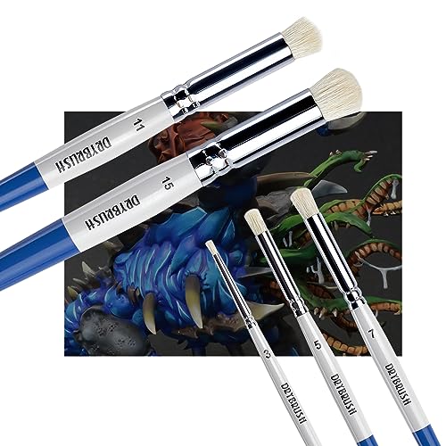 Falling in Art 5 Pcs Professional Drybrush Set, Detail Dry Brush, Miniature Paint Brushes for Model Rendering, Suitable for Beginners and Artists Falling in Art