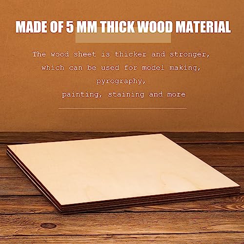 12 Pack Basswood Plywood Sheets 12 x 12 x 1/5 Inch-5 mm Thick Basswood Plywood Board Wood Squares Sheets Natural Unfinished Wood for Crafts, AWIZOM