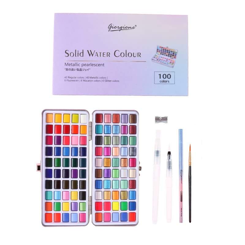 Mini Solid Watercolor Paints Portable Pearlescent Watercolor Paint Portable Water  Color Paint For Painting Art Supplies