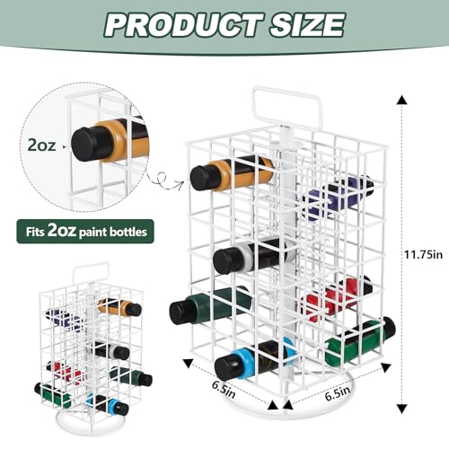 Yaocom 2 Pcs Spinning Paint Organizer Rack 360 Degree Rotating 6 Tier Paint Storage Tower Paint Holder Paint Storage Holder Stand Holds up to 48 (2 Yaocom