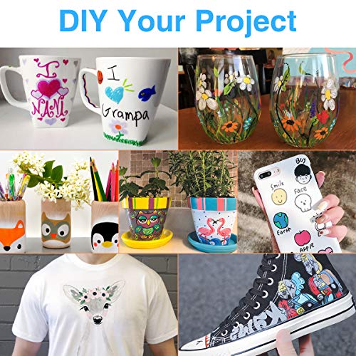 JR.WHITE 36 Pack Acrylic Paint Marker Pens for Rock Painting, Wood, Canvas, Ceramic, Glass, Fabric,Arts Crafts Supplies for Adults Kids-Fine Tip & JR.WHITE