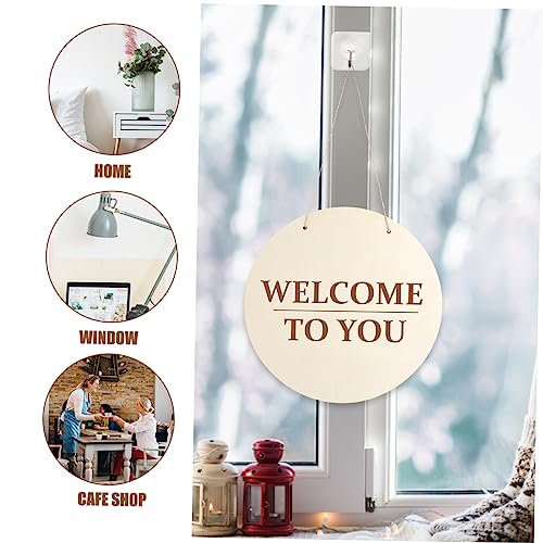 Tofficu 10 Sets DIY Door Hanging Sign Unfinished Wooden Slices Unfinished Wooden Rounds Unfinished Wood Plaque Unfinished Wood Crafts Blanks Tofficu