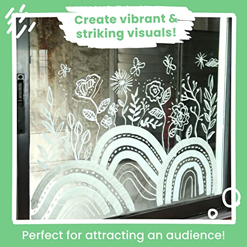 White Jumbo Chalk Markers - 15mm Window Markers | Pack of 4 White Pens - Use on Cars, Chalkboard, Whiteboard, Blackboard, Glass, Bistro | Loved by Chalkola