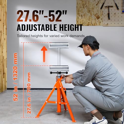VEVOR Roller Stand, Heavy Duty 2500 LBS Load Capacity Tool Stand - 28"-52" Height Adjustable - Foldable Space-Saving Design - for Woodworking and VEVOR