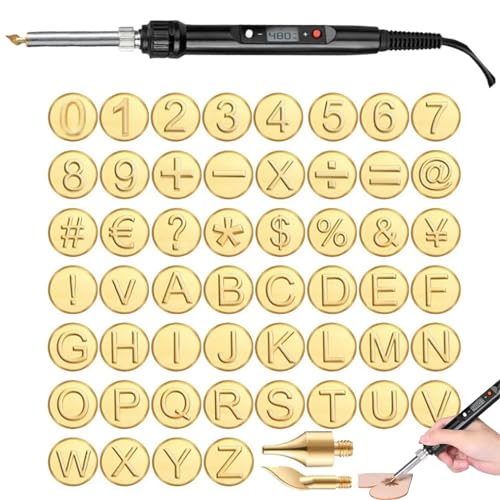 56-Piece Letter and Number Wood Burning Tool Set, New 2024 Letter Wood  Burning Kit, Wood Burning Tip with Stylus for DIY Embossing and Engraving
