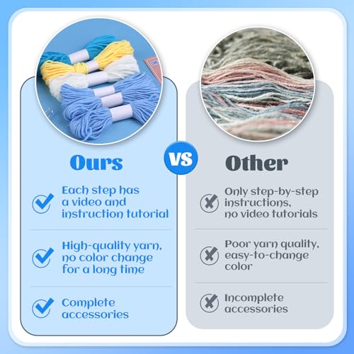 UOOU 3 Pack Crochet Kit, Penguin Crochet Kit for Beginners with Easy Yarn, Step-by-Step Video Tutorials, Complete Crochet Animal Kit, Knitting Kit UOOU