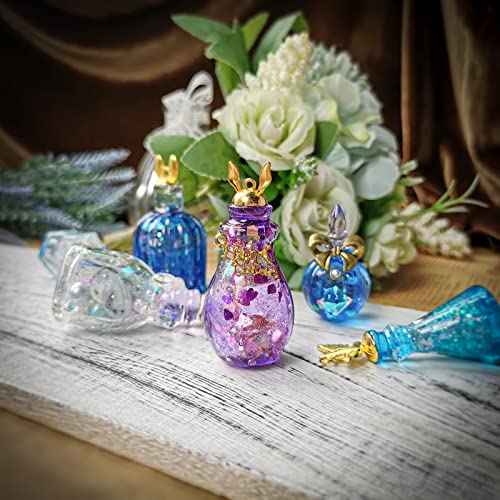 Small Bottle Container and Stopper UV Resin Epoxy Silicone Mold Jewelry Casting 6 Trays Set with Manual FUNSHOWCASE