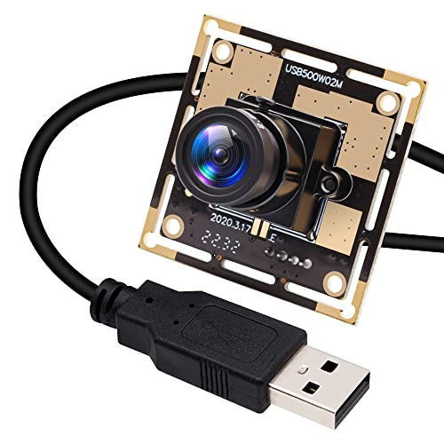 ELP 5mp HD USB Camera Module for Computer Mini UVC USB2.0 Video Embedded Webcam Board with 2.8mm Lens OV5640 Laser Engraver Lightburn Camera,3.3ft/1m ELP