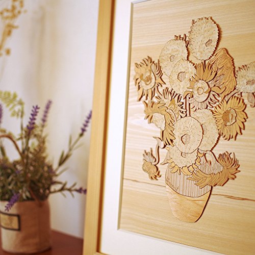 KINOWA Wooden Art Kit Kiharie Sunflowers Made in Japan KINOWA
