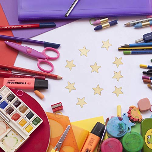 AUEAR, Wood Stars Pieces Cutout Shape Wood Stars Craft for Crafts Arts Sewing DIY Decorating (1 inch, 200 Pack) AUEAR