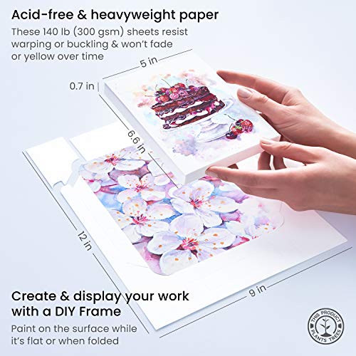 Arteza Watercolor Painting Art Set, Real Brush Pens 24 and Foldable Canvas Paper Bundle, DIY Kit Art Supplies for Artists & Hobby Painters ARTEZA