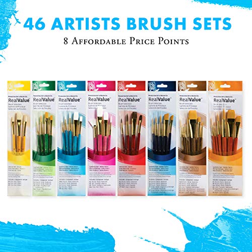 Princeton Art & Brush Princeton Real Value, Series 9100, Paint Brush Sets for Acrylic, Oil & Watercolor Painting, Syn-Gold Taklon (Rnd 1, 3, 5, Princeton Art & Brush