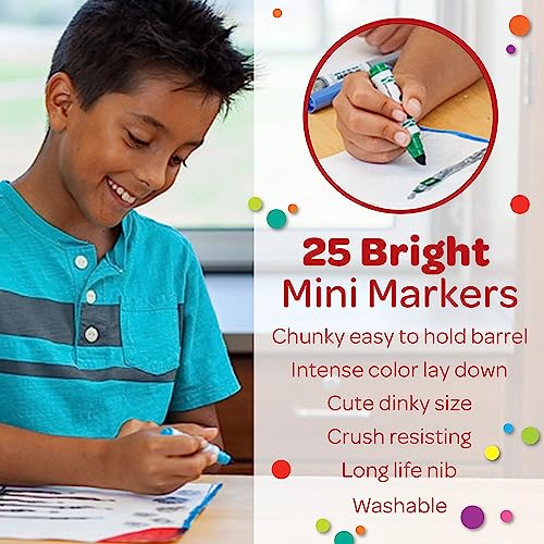 Crayola Pip Squeaks Marker Set (65ct), Washable Markers for Kids, Kids Art Supplies, Holiday Gift for Kids, Mini Markers, Stocking Stuffer, 4+ Crayola