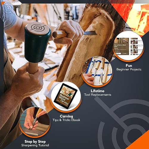 Schaaf Wood Carving Tools Set of 12 Chisels with Canvas Case | Wood Chisels for Woodworking | Wood Working Tools and Accessories | Wood Carving Schaaf Wood Carving Tools