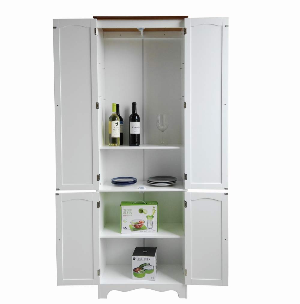 Homecharm-Intl 23.8W x 11.8D X 72.2H -Inch Tall Storage Cabinet, White (HC-004) Homecharm