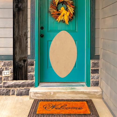 Wooden Football Craft 8'' Cutout, Unfinished Wood Sports MDF Shape, Paintable Door Hanger NEXTCraft