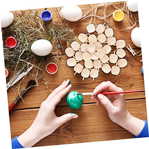 Holibanna 40pcs Wooden Fruit Ornaments DIY Fruit DIY Wooden Fruit Crafts Unpainted Wooden Pears Unfinished Wooden Holibanna