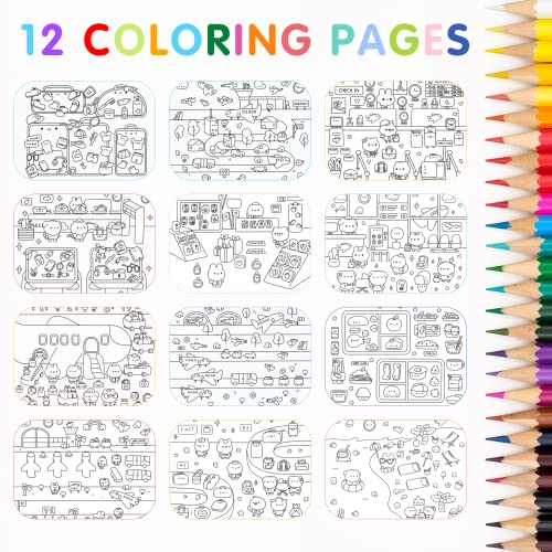 My First Trip Sticker + Coloring Book (500+ Stickers & 12 Scenes) by Cupkin - Side by Side Activity Book Design - Fun Toddler Travel Essential CUPKIN