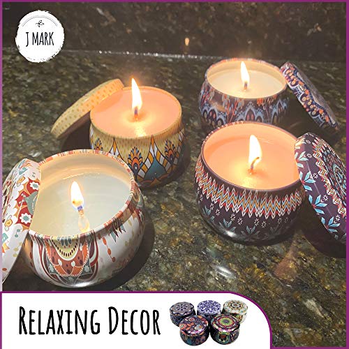 J MARK DIY Candle Making Kit for Adults – 66 Pcs Candle Making Kit with Melter, Decorative Candle Tins, Natural Soy Wax, Dye, Fragrance Oils, Cotton J MARK