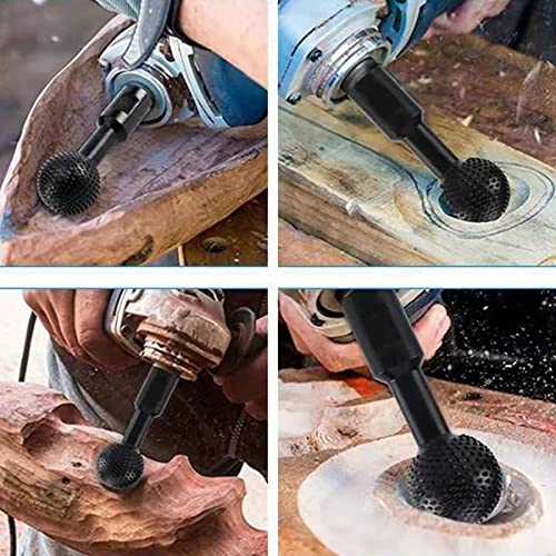 2 Pcs Sphere Rotary Burr with 5/8-11 Threads for 4 1/2 and 5 Inch Angle Grinder, Wood Carving Burrs for Carving Grinding Polishing Engraving AZB