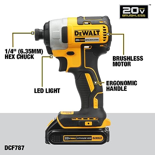 DEWALT 20V MAX Cordless Drill, Impact Driver, Power Tool Combo Kit, 2-Tool Cordless Power Tool Set with 2 Batteries and Charger Included (DCK277D2) DEWALT