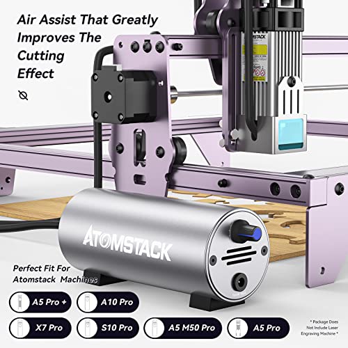 ATOMSTACK Air Assist, Laser Engraver Air Assist Kit for ATOMSTACK S10 PRO/X7 PRO/A10 PRO/A5 PRO Removing Smoke and Dust with 10-30L/Min Airflow, Low ATOMSTACK