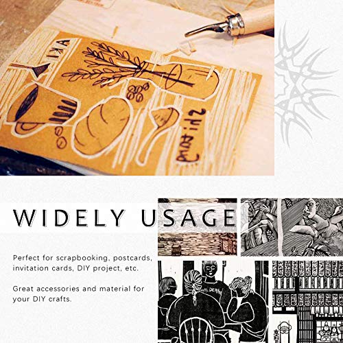 Swpeet 24Pcs Block Printing Starter Tool Kit, Rubber Stamp Carving Blocks, Ink Roller, Carving Tools, Gloves, Tracing Papers and Ink Mixing Tray for Swpeet